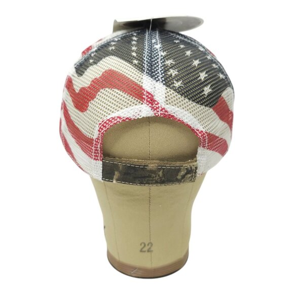 USA Truck Realtree AP Camo Flag Mesh Strapback Cap Trucker Baseball Hat America - Picture 4 of 13